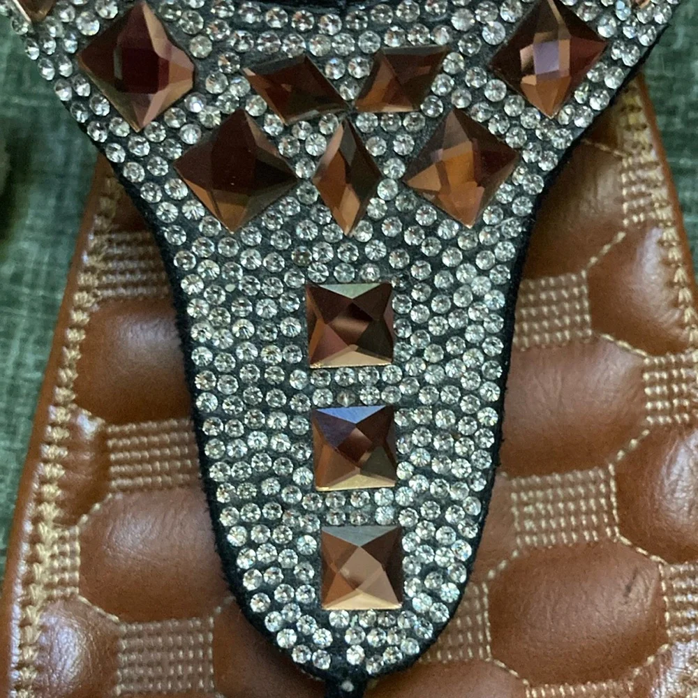 Patrizia By Spring Step Women's Renata Jeweled Thong Sandals